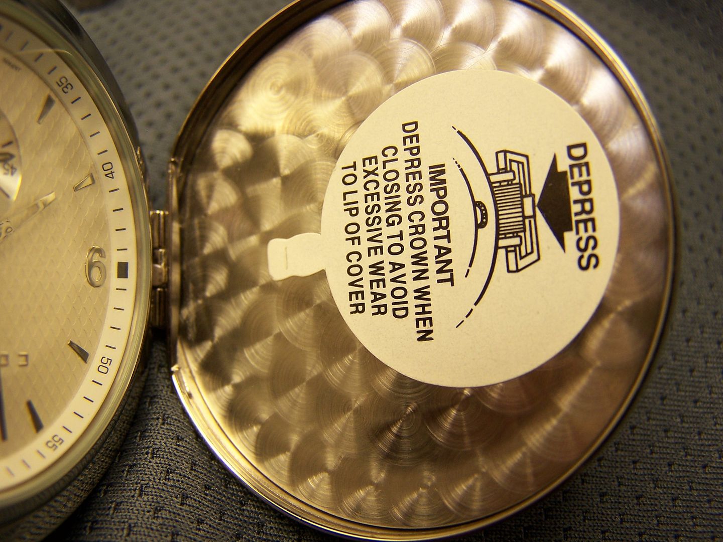 SOLD Colibri pocket watch, modern quartz, stainless case, with chain