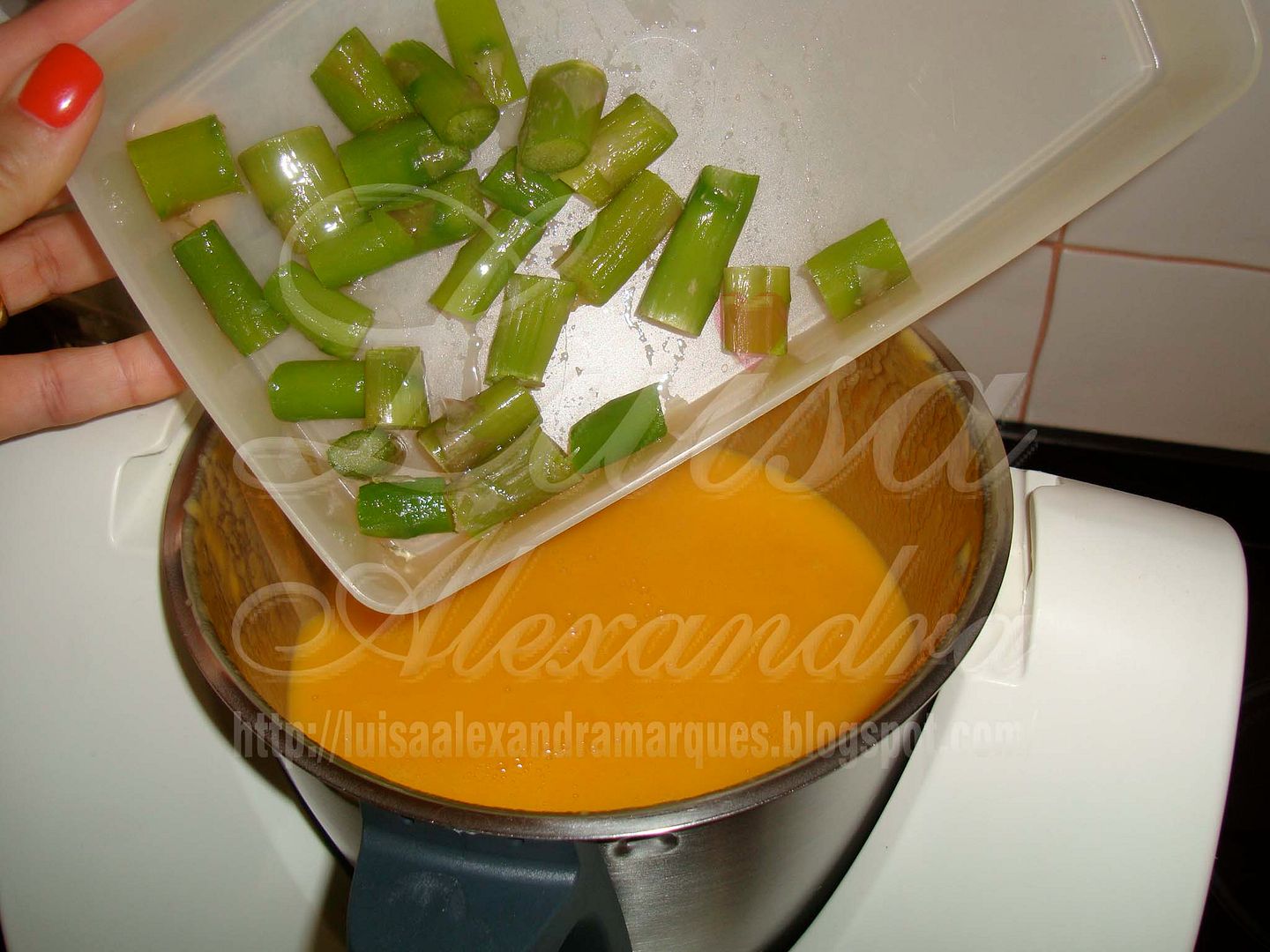 Sopa de Cenoura, Abóbora e Espargos Verdes