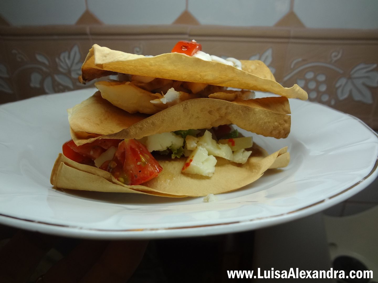 Massa Filo em Camadas Recheadas com Salada de Alface e Tame e Robalo Grelhado com Molho de Iogurte photo DSC05388.jpg