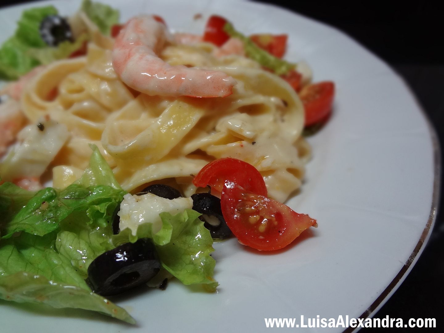 Tagliatelle com Molho de Nata e Queijo Amanteigado e Camar photo DSC05520.jpg