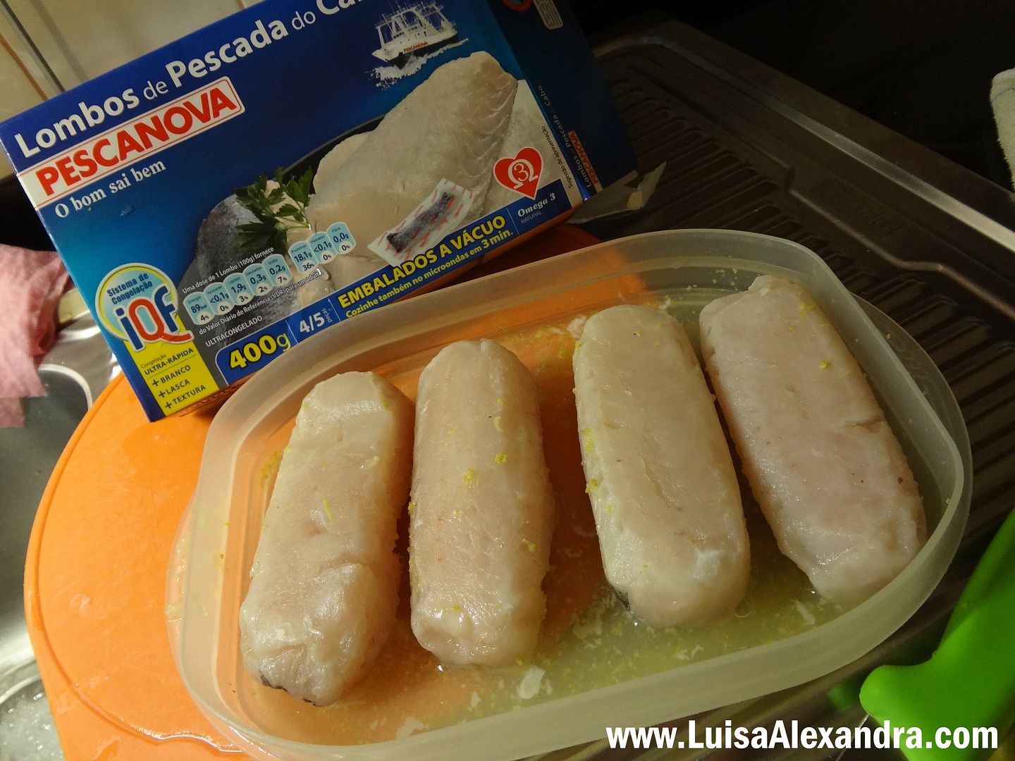 Lombos de Pescada do Cabo com Esparguete e Ervilhas em Molho de Nata de Soja photo DSC05590.jpg