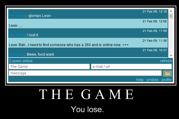 Forum Image: http://i228.photobucket.com/albums/ee182/Baby_Cougar/Motivational%20Posters/Gamelose.png