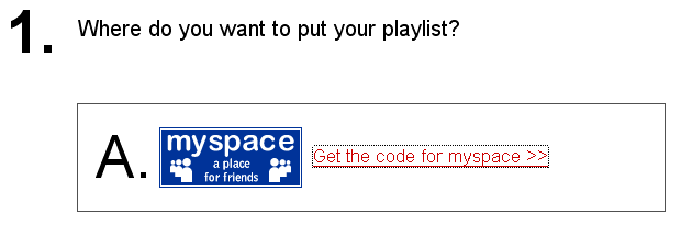Select the code for MySpace