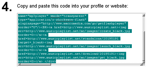 Copy player code.