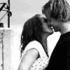 black and white kiss