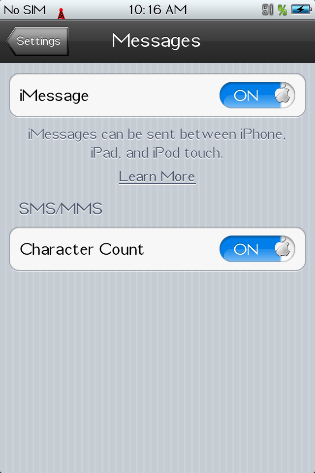 iMessages chỉ nhận, không gửi được