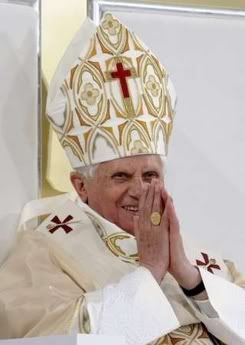 Pope Benedict XVI enjoying service