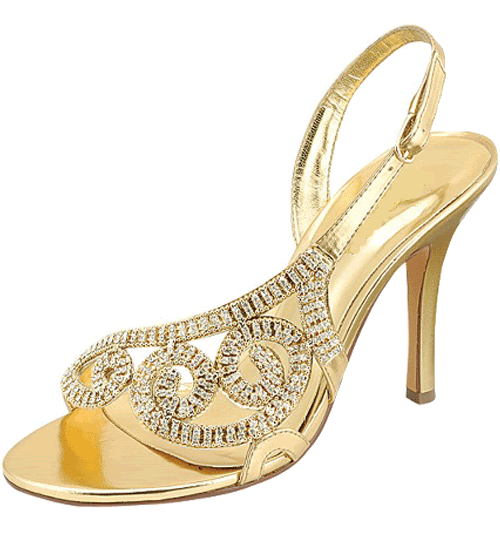 Gold Diamante Designer High Heels Womens Shoes Wedding Bridal Evening ...