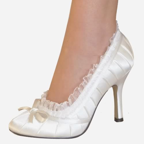 ... about IVORY PLEATED SATIN HIGH HEELS WEDDINGBRIDAL WOMENS SHOES