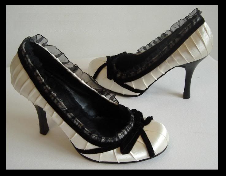 Women Shoes Satin Heel Ivory