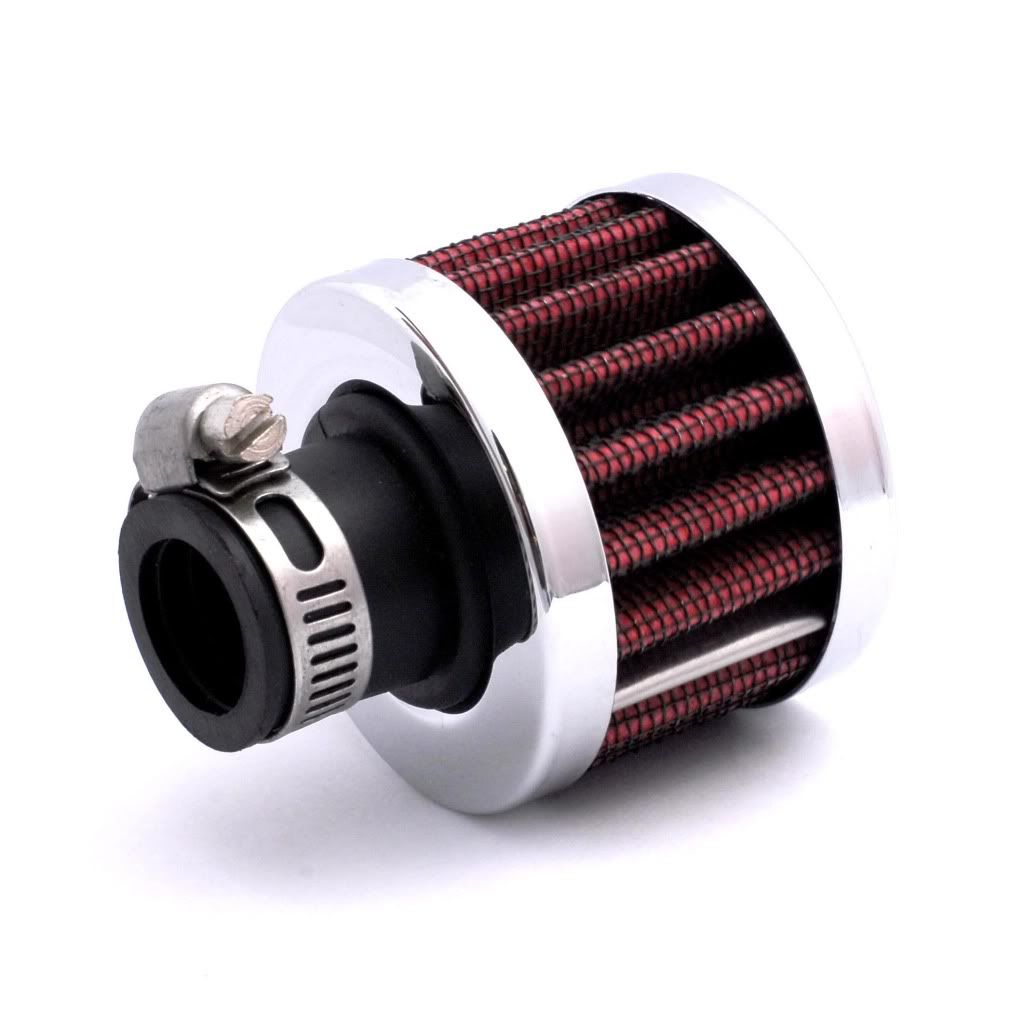 Universal Red Chrome Small Breather Filter 19mm 20mm Oil Crankcase