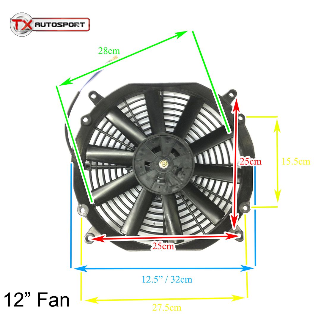 12 UNIVERSAL SLIM LINE RADIATOR FAN