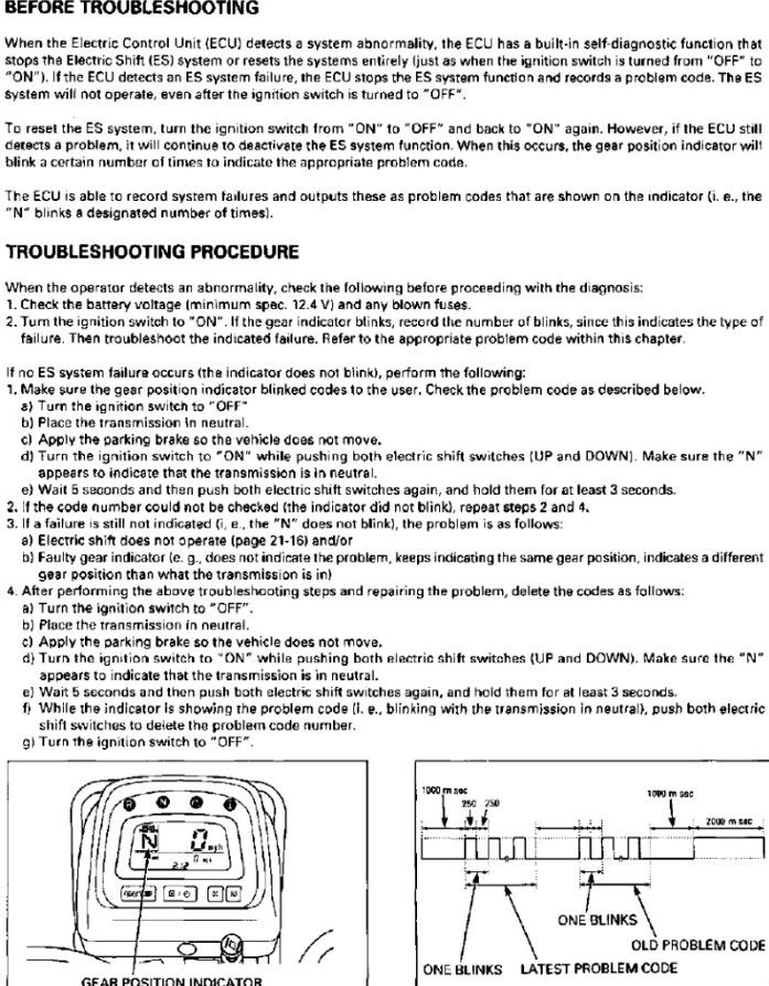 Honda rincon trouble codes #7