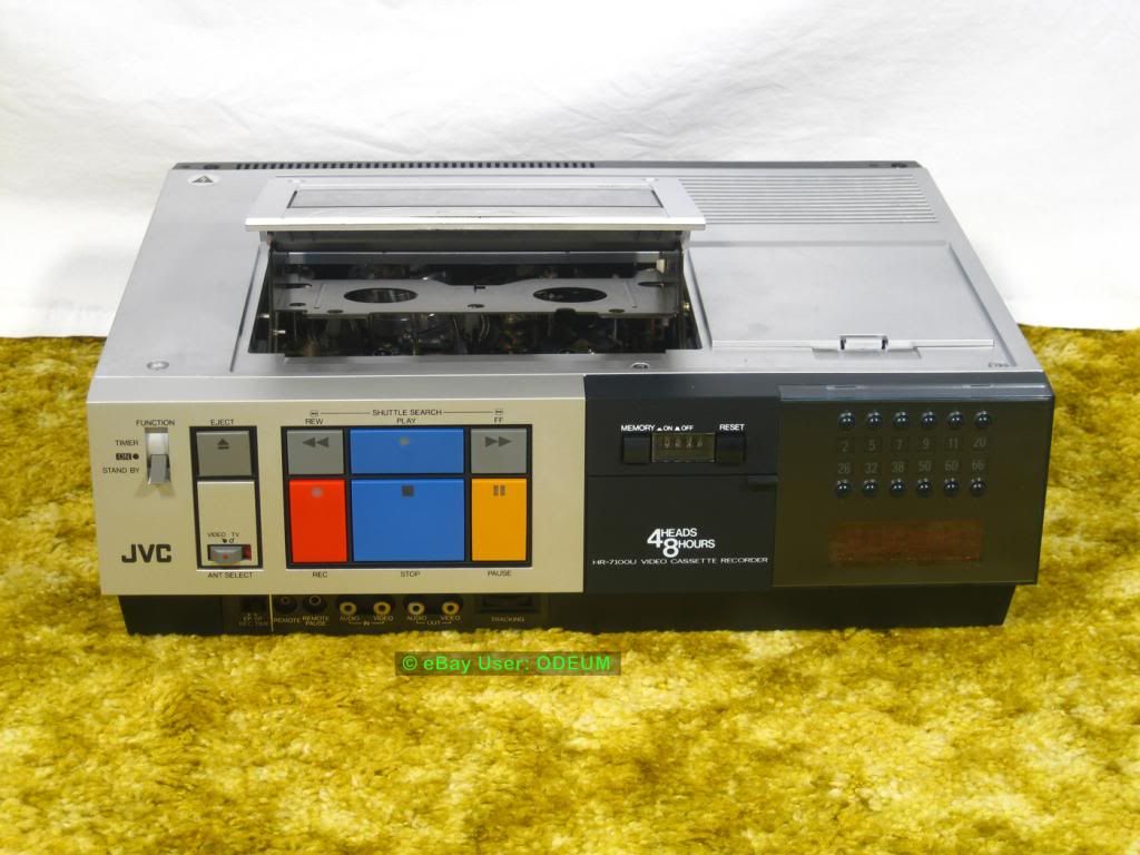 vintage JVC HR7100U top loader VHS VCR 1984 serviced/new belts in VG