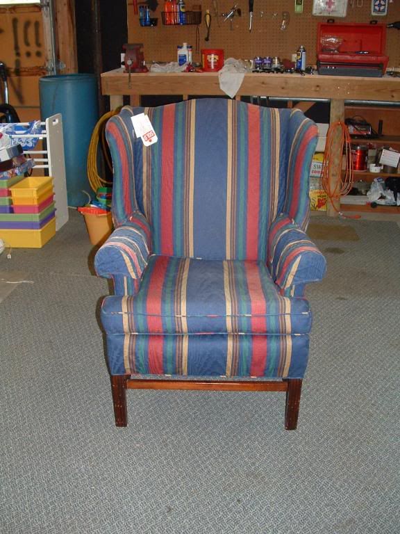 Wing back chair to recover