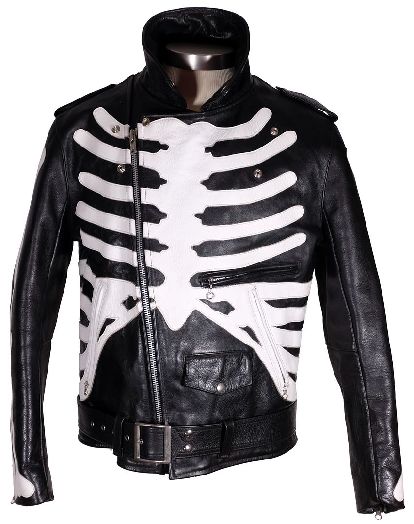 Vanson Bones Skeleton X-Ray leather motorcycle jacket biker 46