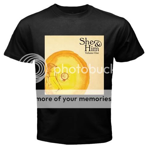 SHE AND & HIM VOLUME ONE NEW HOT RARE BLACK T SHIRT TEE  