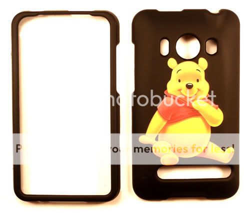 Winnie The Pooh Black HTC Evo 4G Faceplate Case Cover Snap On  