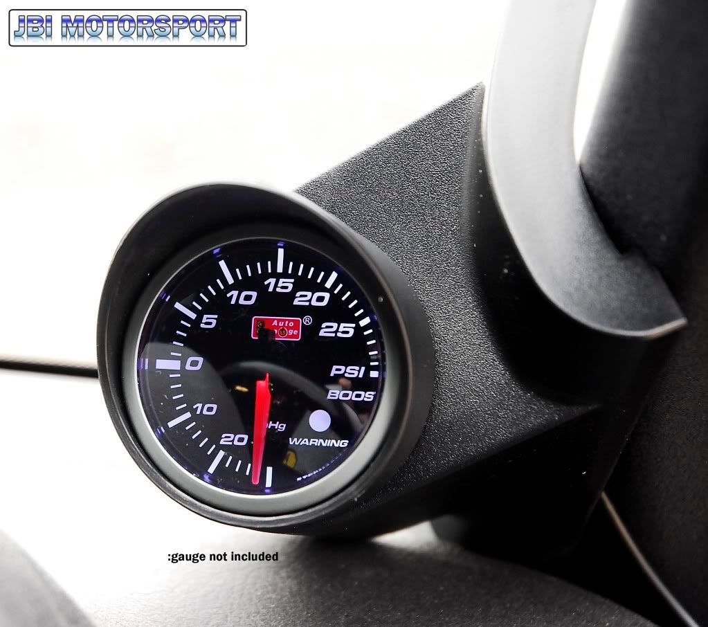 AUTOGAUGE 2 52mm Single Boost Gauge A Pillar POD Black  