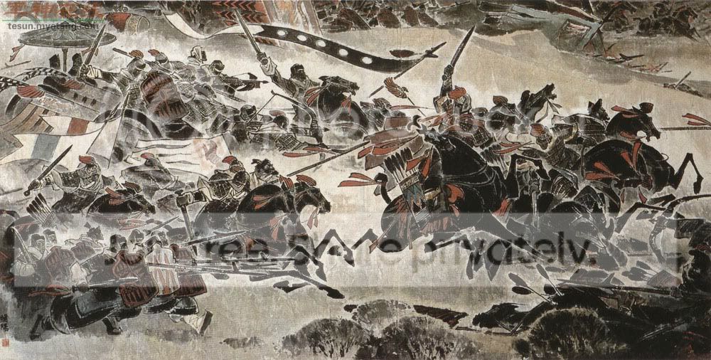 中国古代战争油画!
