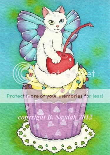 ACEO Cat Fairy Catterfly Ballerina Ballet Roses Moussart Tutu Dance